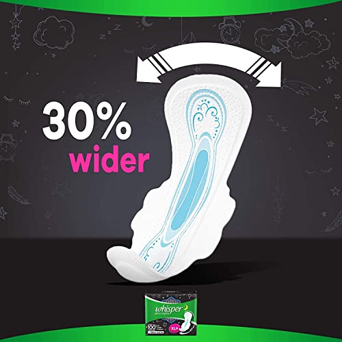 WHISPER BINDAZZZ NIGHTS SANITARY PADS, 30 XL+ PADS, UPTO 0% LEAKS ALL NIGHT LONG, FOR HEAVY FLOW, 40% LONGER & WIDER BACK, COMFORTABLE CUSHIONY... - Image 6
