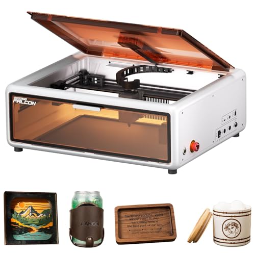 Creality Falcon A1 10W Laser Engraver High-Power 80 000mW Output Fully Enclosed Build | Speeds Up to 600mm/s HD Camera with Auto Material Detection Pre-Built Engraves Wood & Metal White