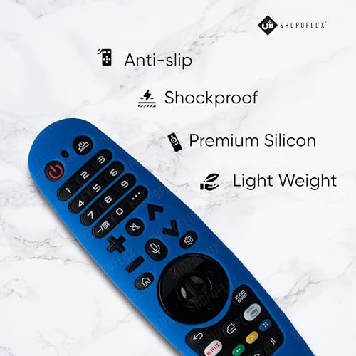 Image of Shopoflux Silicone Full Wrap Case Compatible with LG Magic Remote with Lanyard [Remote Not Included] (Blue)