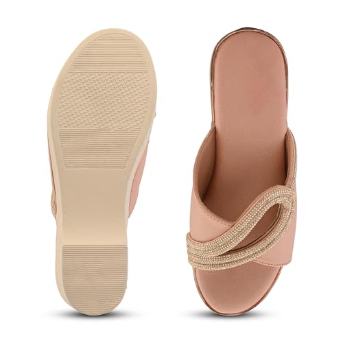 Image of Centrino Women's Wedge Heel Sandals | Stylish Slip-On Sandals for Ladies | Soft Cushioned Footbed for Comfort | Elegant & Trendy Design | Lightweight and Durable Fashion Footwear (9404)