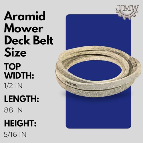 Jeremywell Mower Belt Made with Aramid Fibers 144200 fits Sears Poulan Husqvarna Craftsman, 1/2\"x 88\" - Thumbnail 3