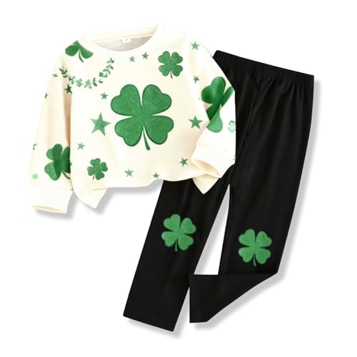 Image of Toddler Girl Clothes Floral Printed Sweatshirt Pants 2Pcs Fall Outfits for Little Girls Clothing Set Size 3-7 Years