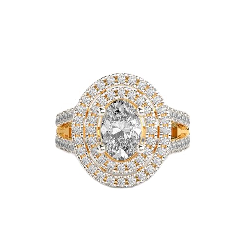 Bague majestueuse en argent avec moissanite ovale pour femme LKJR_0251