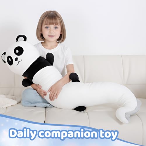 Image of Tianmihou 48 inch Giant Panda Plush Stuffed Animal, Big Bear Glow in The Dark Fluorescent Plushies Pillow Toy, Jumbo Cute Panda Body Pillow Gifts for Kids Adults, Birthday