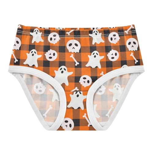 Little Girl Underwear Toddler Panties Kids Undies Halloween Ghost Plaid Soft Cotton Briefs 2T-8Y