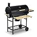 Berdsen Holzkohlegrill Grillwagen mit Deckel und Schornstein - Großer Grillrost 70 x 35 cm - XXL Grill mit Thermometer, Aschekasten und Flaschenöffner - Mobil auf Rädern