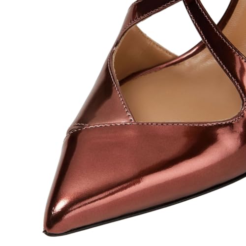 miss left Women Stylish Closed Pointy Toe Slingback Pumps Stiletto High Heels Crisscross Strappy Buckles Sandals Fashion Party Event Shoes Size 4-16 US4