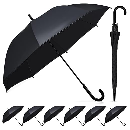 Best clear umbrella for wedding Fabbay 8 Pcs Black Wedding Umbrellas