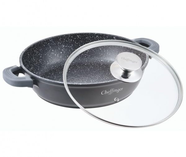 Pfanne Bratpfanne Schmorpfanne mit Glasdeckel Aluguss Ø 32 CF-SC32