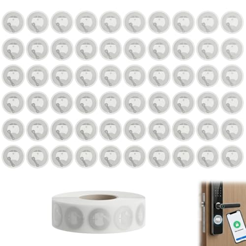 60 Piezas Etiquetas NFC Tag, Pegatinas Programables Autoadhesivas NFC Sticker Ntag215 de 504 Bytes 25mm para Todos Los Teléfonos Inteligentes y Dispositivos Habilitados para NFC