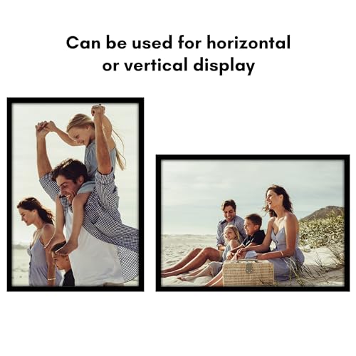 Americanflat 27x39 Poster Frame with Polished Plexiglass - Black Picture Frame - Wide Photo Frames Made of Engineered Wood for Vertical or Horizontal Wall Display - Epic Collection - Black