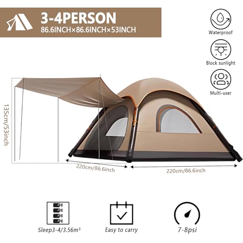 Carpa inflable automática para 4 personas para camping miniatura 2