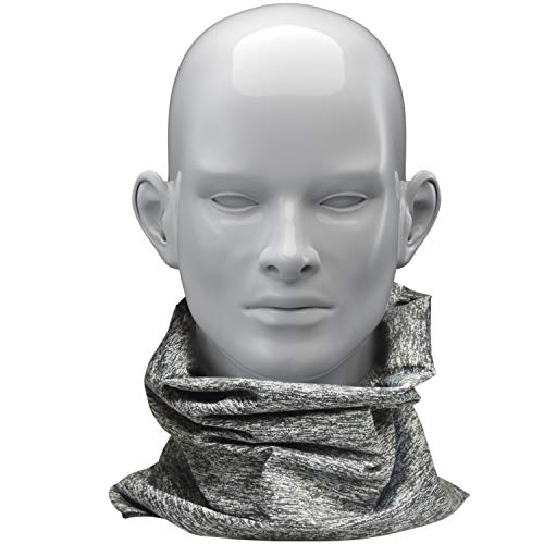 Uakeii Multifunktionstuch Herren Damen vielseitiger Mundschutz Halstuch Bandana Schlauchschal elastisch und atmungsaktiv (grau/schwarz)