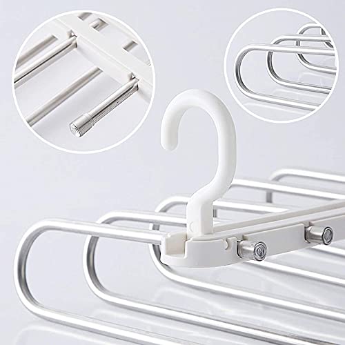 2 Pezzi Grucce Pantaloni,5 in 1 Porta