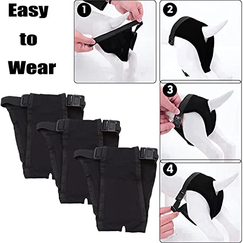LeerKing 3er Pack Läufigkeitshose für Hündinnen waschbar Läufigkeitshöschen mit 9 Einlagen weibliche Hunde Läufigkeitshosen Hundewindeln Schwarz XS