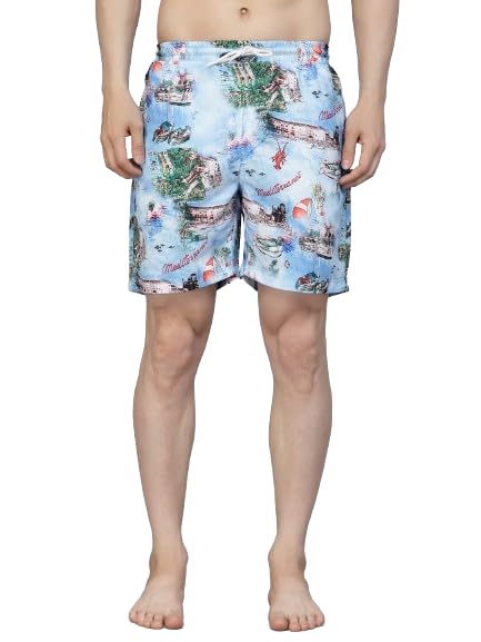 style quotient Men Multi Color Tropical Printed Polyester Swim Short-picture-14