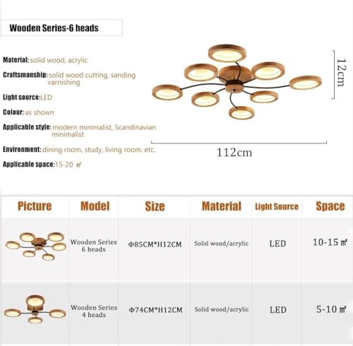 Plafonnier en bois à intensité variable avec télécommande pour optimiser l'éclairage de bureau - 8