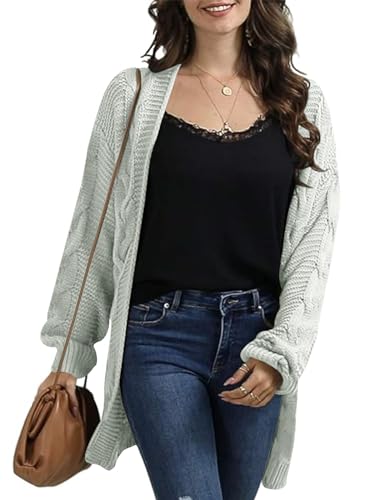 Image of Womens Oversized Chunky Open Front Cardigan Sweaters Cable Knit Long Sleeve Cardigans Outwear Coats