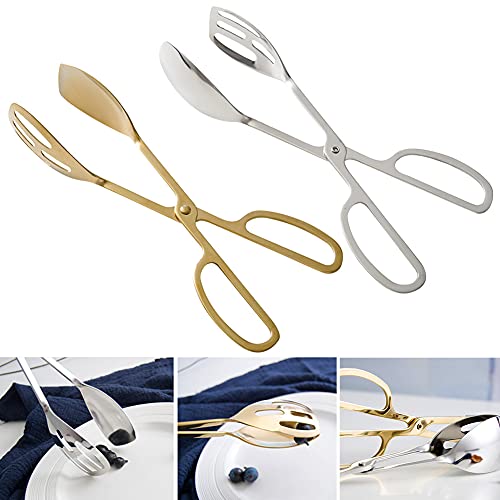 Food Tongs, Stainless Steel Kitchen Tongs Salad Tongs For Cooking, Barbecue, Pastry, Sandwich, Ice, Serving Scissors Tongs #TOP5