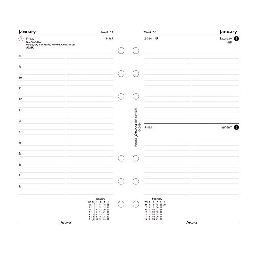 Filofax 2016 Day Per Page Refill, January 2016 to December 2016, Personal and Compact Size, English (C68441-2016)