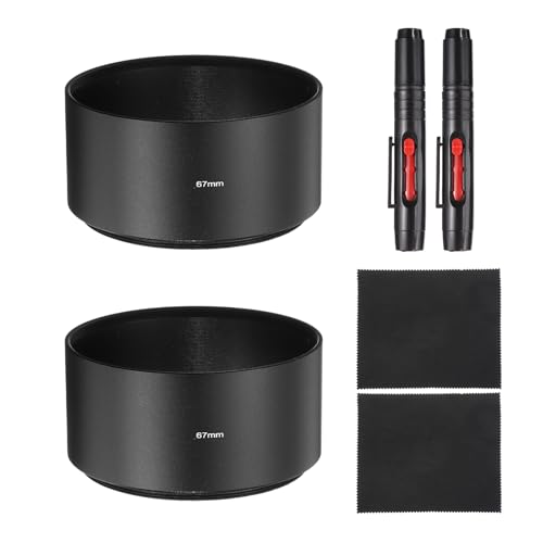Pare-soleil 67mm long en métal PATIKIL avec kit nettoyage pour objectif
