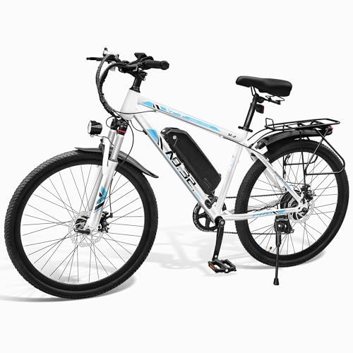 NO. 32 Electric Bike 26'', eBike w 250W Brushless Motor, Electric Mountain Bike for Adults, City Commuting Road Bike w/36V-8AH Removable Li-Ion Battery, Shimano 7 Speed, LCD Display, Dual Disc Brake