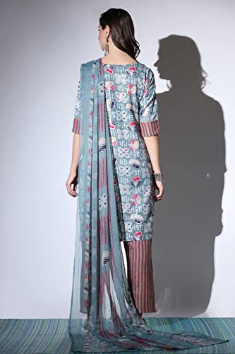 Image of GRECIILOOKS Women Kurta Set with Dupatta for Women | Kurti Set for Women | Festive Kurta Set for Women | Regular Fit Kurta