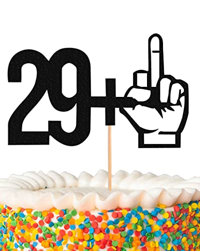 MYAMPED 29+1 Cake Topper - Glitter Black 30th Birthday Cake Decorations Perfect for Thirty Birthday Party 30th Anniversary or 30 Fabulous