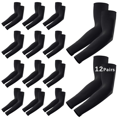 12 Pairs Arm sleeves for men/Women, Cooling UV Sun Protection Sports Compressiontattoo cover up sleeve，for Cycling,Running Outdoor Sports