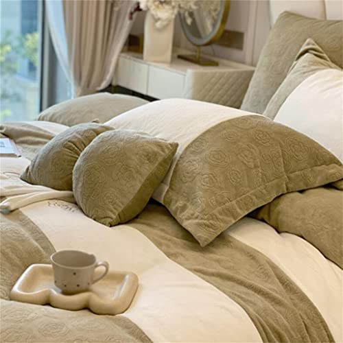 Lit de velours sculpté parure de couette hivernale luxe - 2