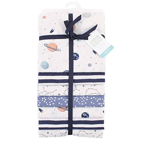 Image of Hudson Baby Unisex Baby Cotton Flannel Receiving Blankets Bundle, Space, One Size