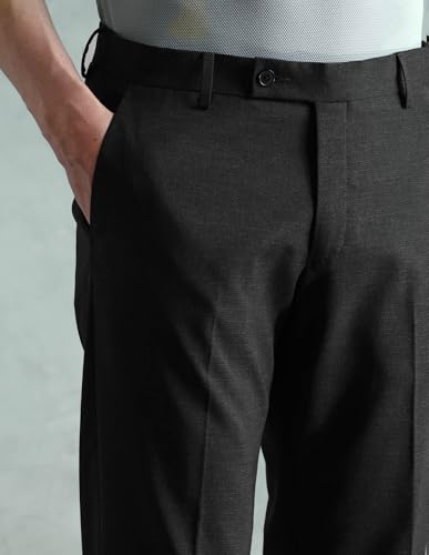 Image of Arrow Men's Tapered fit Textured Trousers