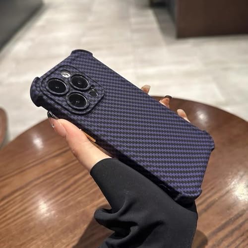 Coque iPhone 12 Pro Max carbone violette protection antichoc dos