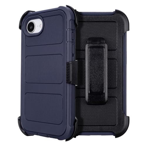 Coque iPhone 17e résistante aux chocs antichoc robuste 2 couches avec béquille bleu