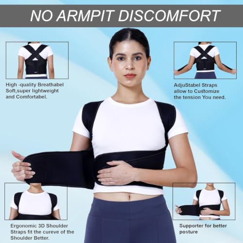 Image of Adjustable Posture Corrector Back Support Brace with Magnetic | Upper Back Shoulder Alignment Belt | Shoulder & Back Pain Relief | Lightweight Posture Correction Strap for Daily Use