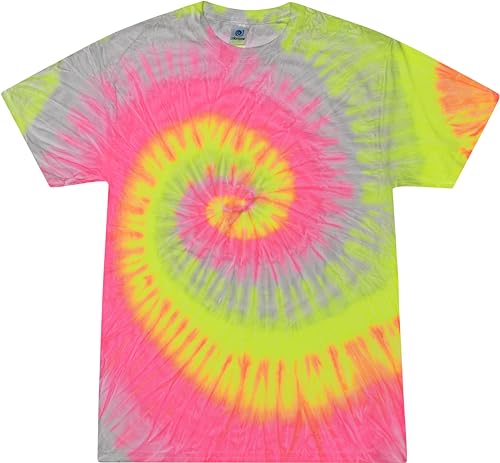 Colortone 100% Cotton Tie Dye T-Shirt for Kids 2-4, X-Small, Silver Rainbow