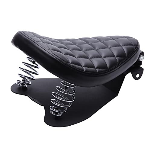 Image of DREAMIZER Motorcycle Seat Cushion Driver Solo Seats with Spring Bracket PU Leather Compatible with Harley Honda Yamaha Kawasaki Sportster Iron 883 1200 Chopper Bobber Cafe Racer