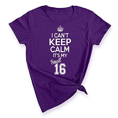 Promotion & Beyond Sweet Sixteen It's My Birthday! Women's T-Shirt, M, Purple
