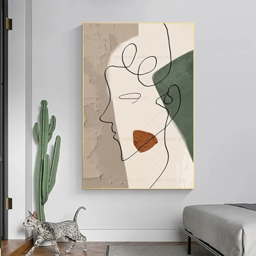 Affiches en couleur de lignes abstraites salon moderne triptyque - 5
