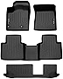 SMARTLINER Custom Fit Floor Mats 3 Row Liner Set Black Compatible with 2022-2023 Mitsubishi Outlander
