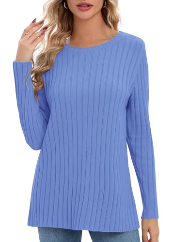 Image of Urban CoCo Women's Lightweight Crewneck Pullover Sweaters Long Sleeve Fall Knitted Sweater Tops