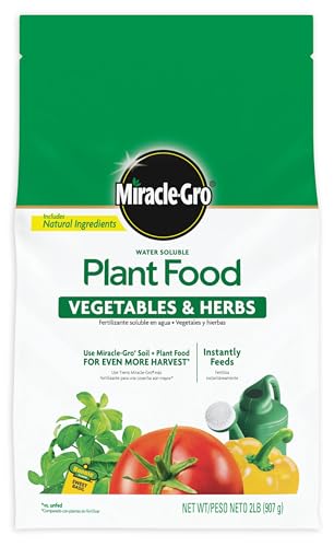 Miracle-Gro Water-Soluble Plant Food for Vegetables & Herbs - Garden Fertilizer for Tomatoes Squash...