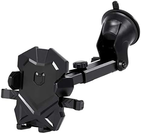 Car Phone Mount, Dashboard Windshield Car Phone Holder with Long Arm and Strong Sticky Gel Suction Cup, Compatible iPhone 11 pro/11 pro max/XS/XR/X/8/7, Galaxy, and More