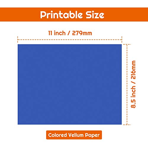 Shynek SVP-05 Colored Vellum Paper, Shynek 50 Sheets 10 Colors Transparent Vellum Paper 8.5 X 11 Translucent Printable Clear Vellum Sheets thumb #2