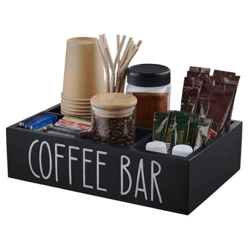 Organizador De Estación Para - Organizador De Madera Para Té Con Divisores Extraíbles | Accesorios De Almacenamiento Para Cocina Tazas Sirope Palitos Revolvedores Para Hogar