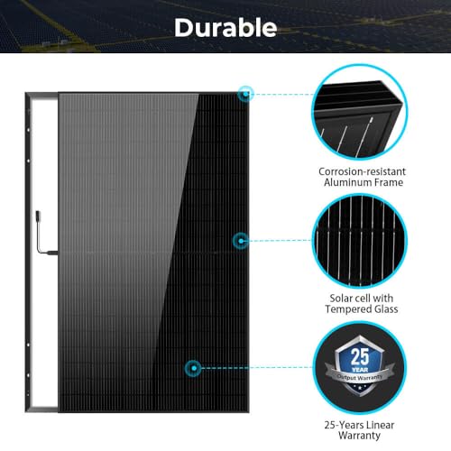SUNGOLDPOWER 440W 32PCS Monocrystalline Solar Panel UL 61730 11BB Grade A Cell,Black,High Efficiency,IP68 Waterproof for RV,Home,Farms,Parking Lot,Marine,on/Off-Grid System (14080W)