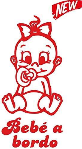 Adhesivo Bebe a Bordo  Niño a Bordo  -Aptos para Coche  Moto y Computer  -  Sticker, Decal Pegatina,  -  Copyright 2017 | Just Go S.L.U. Rojo