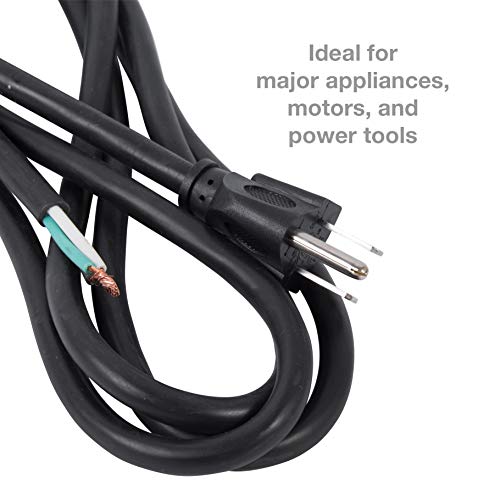 Image of nVent Gardner Bender PS613163 3-Wire Appliance and Power Tool Cord, 6 ft, 16 AWG, 13A /125V AC, 1625W, Heavy Duty Replacement Power Cable, Ground NEMA 5-15 (Formerly: Bergen Industries)