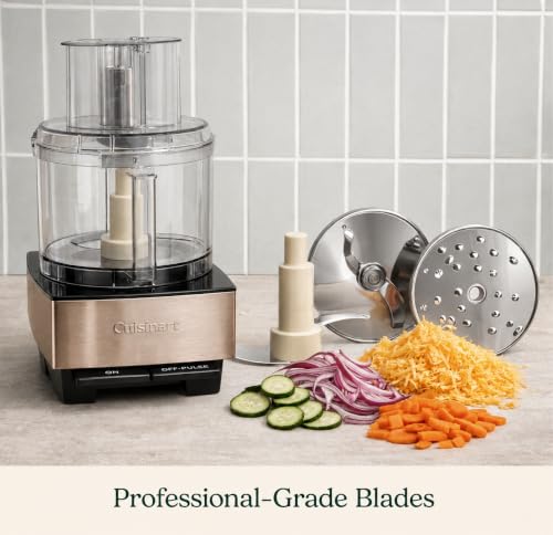 Image of Cuisinart Food Processor 14-Cup Vegetable Chopper for Mincing, Dicing, Shredding, Puree & Kneading Dough, Umber Stainless Steel, DFP-14UMBY