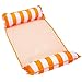 Aqua Monterey 4-in-1 Multi-Purpose Inflatable Hammock (Saddle, Lounge Chair, Hammock, Drifter) Portable Pool Float, Orange/White Stripe